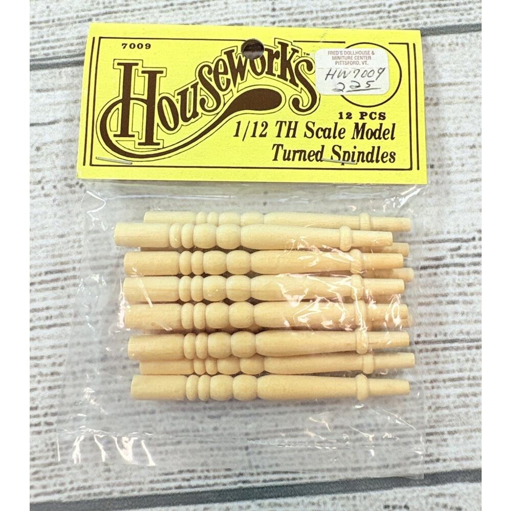 Vintage Dollhouse Miniature Turned Spindles Wood 1:12 Scale #7009